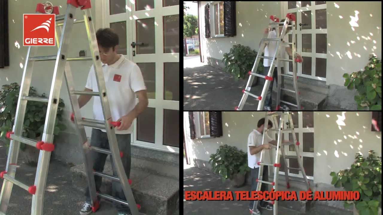 Juego de 4 pies de escaleras telescópicas multifunción mixta Peppina 100 kg  Gierre D4013