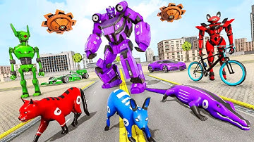 Crocodile Robot Car Transformation: Robot Simulator Game 2021 - Android Gameplay