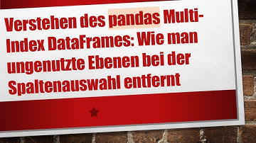 Verstehen des pandas Multi-Index DataFrames: Wie man ungenutzte Ebenen bei der Spaltenauswahl entfe