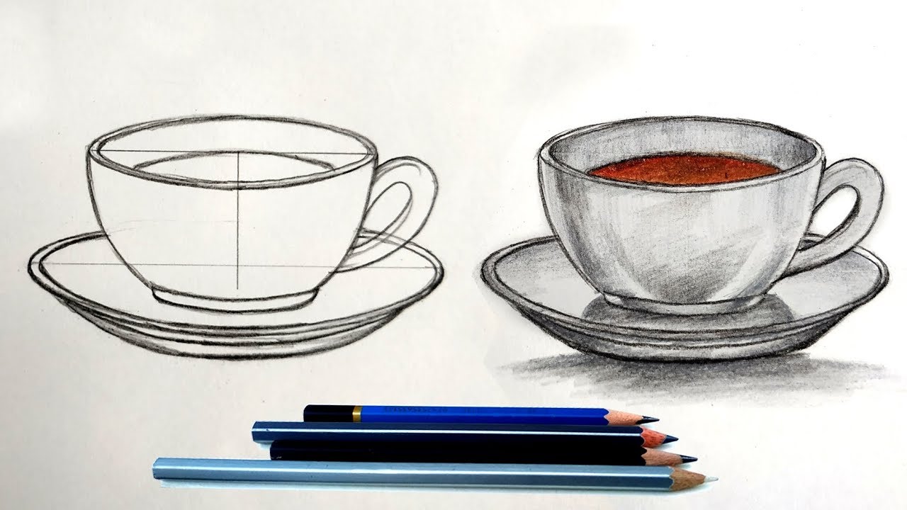 رسم كوب قهوة