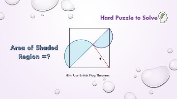 Area of shaded semi circles on diagonal of a square? [ Hard Question - Easy Solution 👍] (2020)v