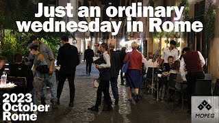 Mercoledì sera, passeggiata in centro a Roma. 4K HDR Slow TV Italia