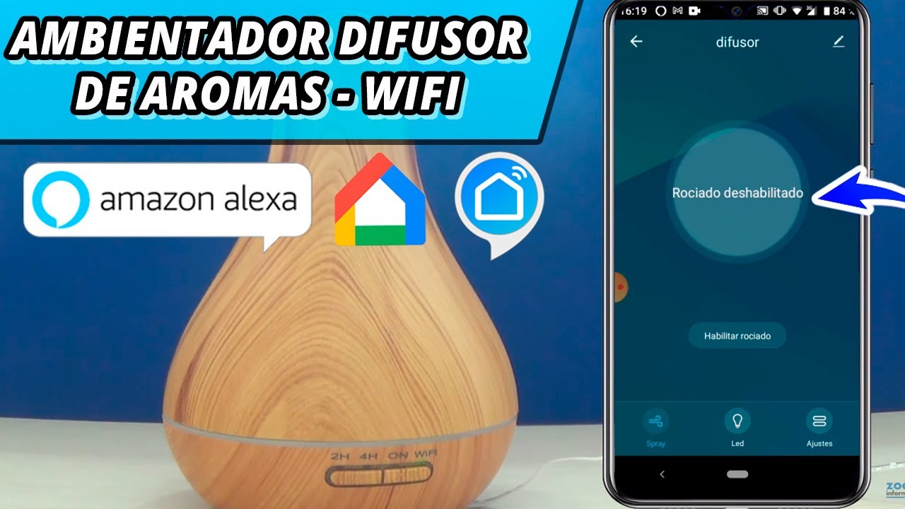 Humidificador de aire con Bluetooth y WiFi, difusor de Aroma, ambientador  de aceite esencial, Control por aplicación Smart Life, funciona con Alexa y  Google, TUYA - AliExpress