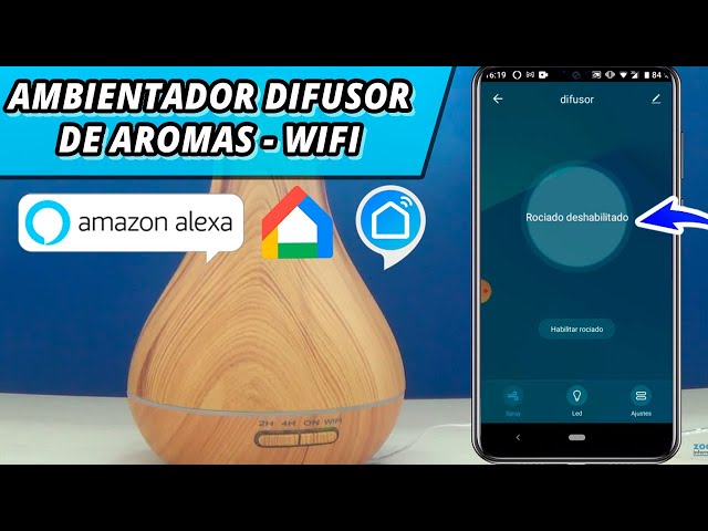 Puesta en marcha Alexa del Humidificador Ultrasónico Wi-Fi Difusor aromas  esenciales meross mod150hk 