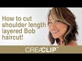 How to Cut Shoulder Length Layered Bob Haircut! CreaClip Celebrity Haircuts