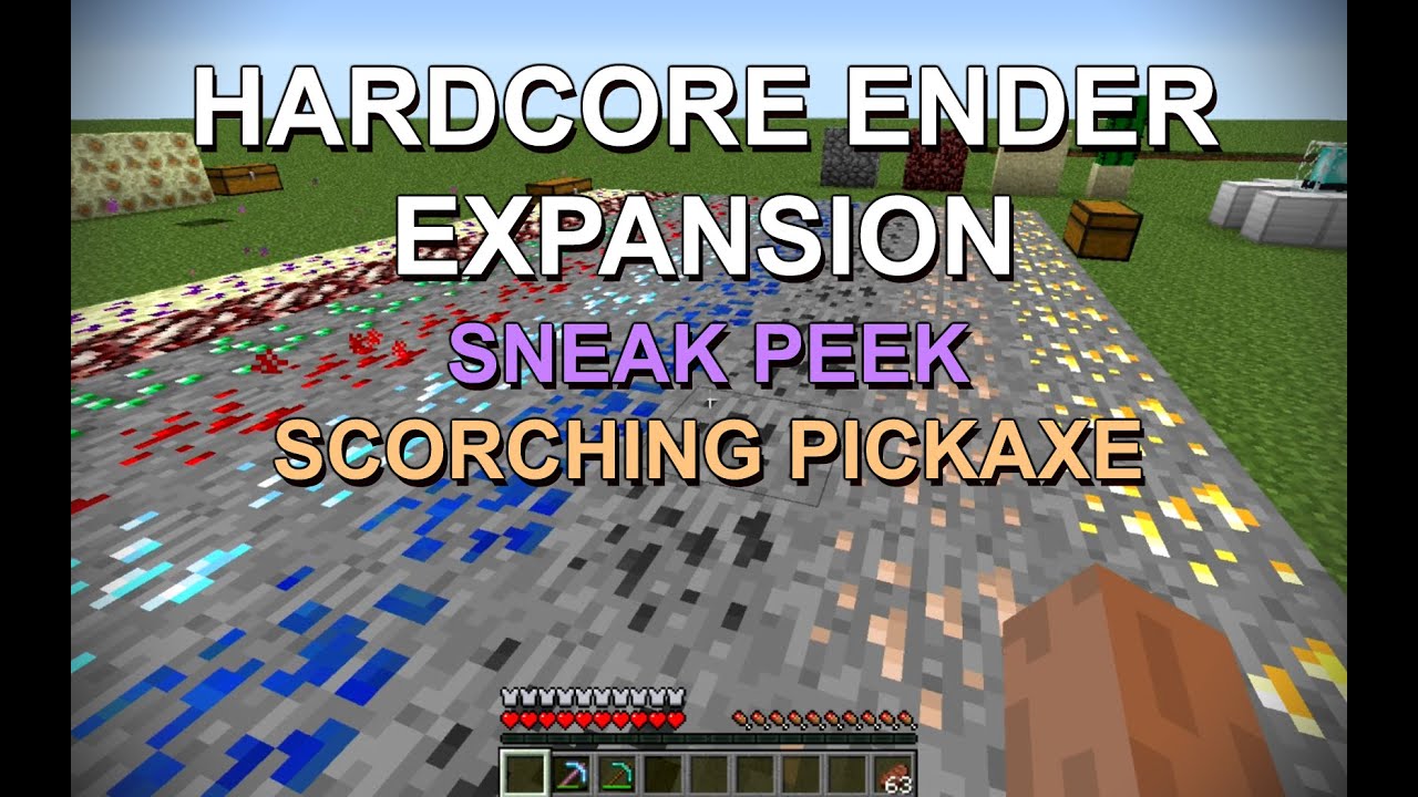 mod, hardcore, ender, expansion, sneak, peek, scorching, pickaxe