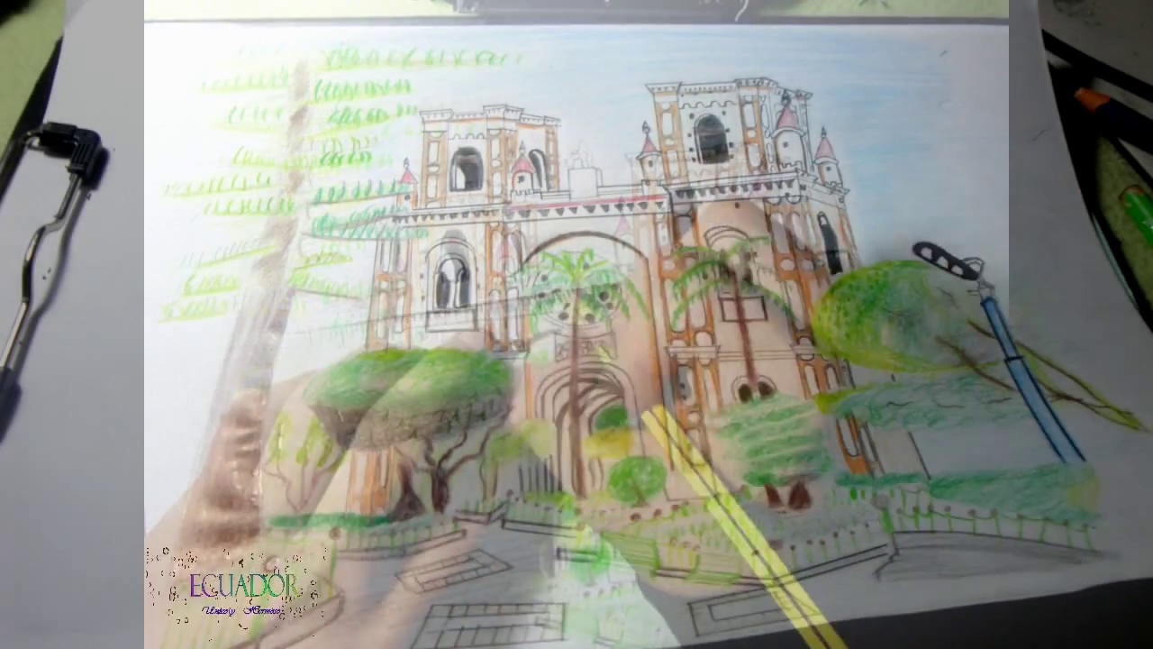 Original Dibujo Artistico De Nuestra Bella Catedral Youtube