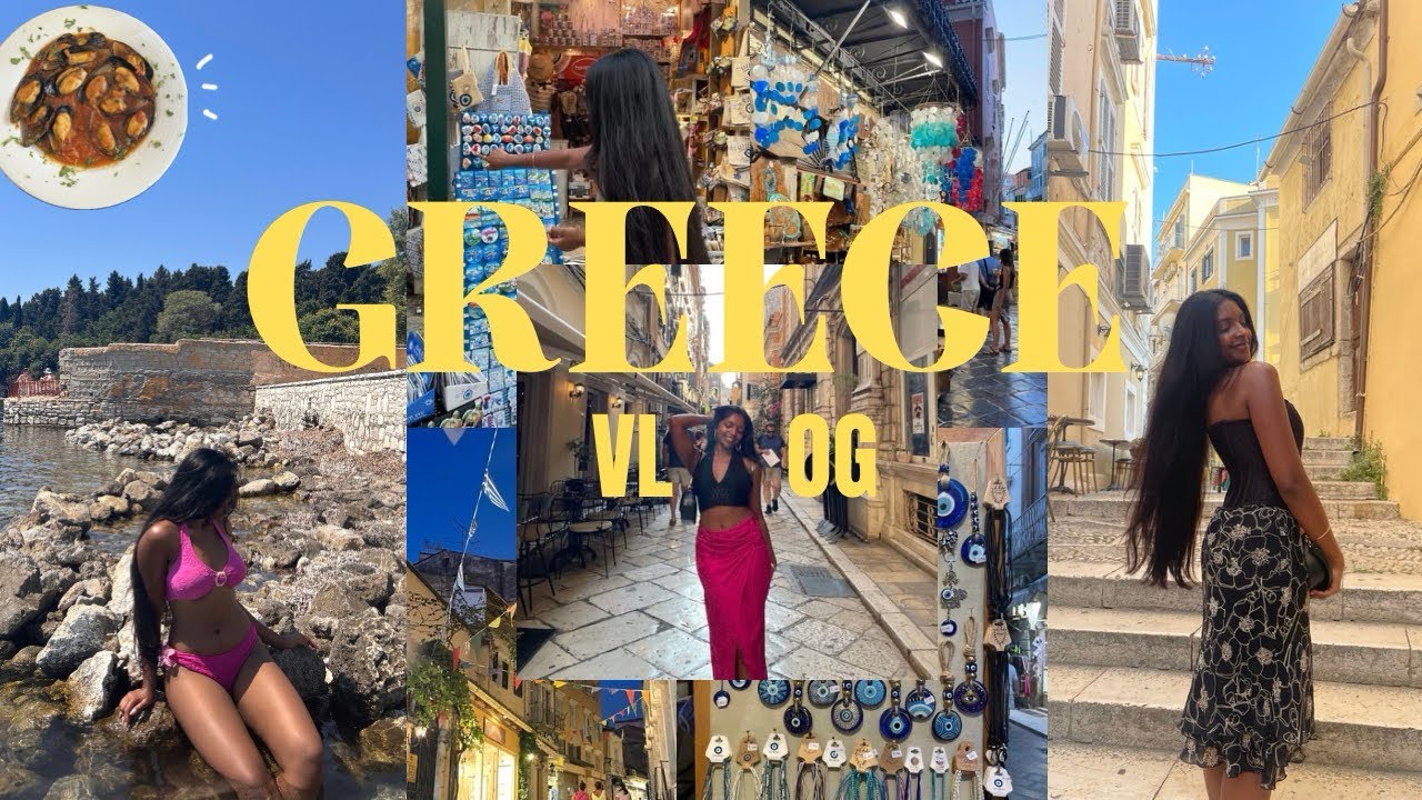 ISLAND DAYS IN CORFU ,GREECE 🇬🇷🌺| Beaches, Greek Food & Summer Vibes 🌊🧿🦑