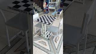 Chess Table with 2 chairs set Standard sports #chess #chessgame #schoolfurniture #sportsequipment
