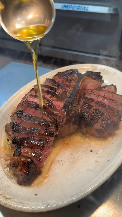 The PORTERHOUSE FOR TWO in the making from Amber Steakhouse in Greenpoint Brooklyn NYC! #DEVOURPOWER