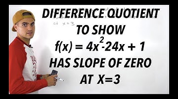 MHF4U (Unit 2, Test 1, Thinking Section, Question 1) - difference quotient to show slope of zero