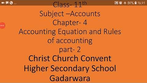 Class 11 Accounts Chapter 4 Part 2 Accounting Equations And Rules MP Board by Amit Toshniwal