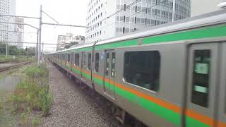 【高崎～小田原間各駅停車】東海道線普通小田原行きE233系3000番台U620編成10両+E231系近郊型U12編成(機器更新車)5両　川崎駅到着