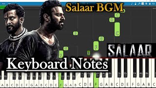 Salaar BGM Keyboard Notes 🎹 | Easy Tutorial for Beginners | Ravi Basrur | Prabhas | Prithviraj