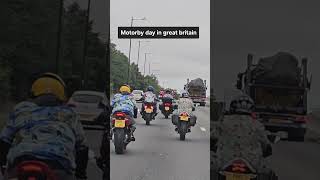 Motorbikes day in great britain's motorway