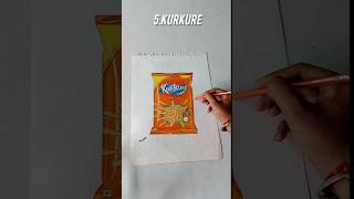 top 5 snacks drawings 😍 #shorts #drawing #art #artist #artwork #3d #3dart #sketch #painting