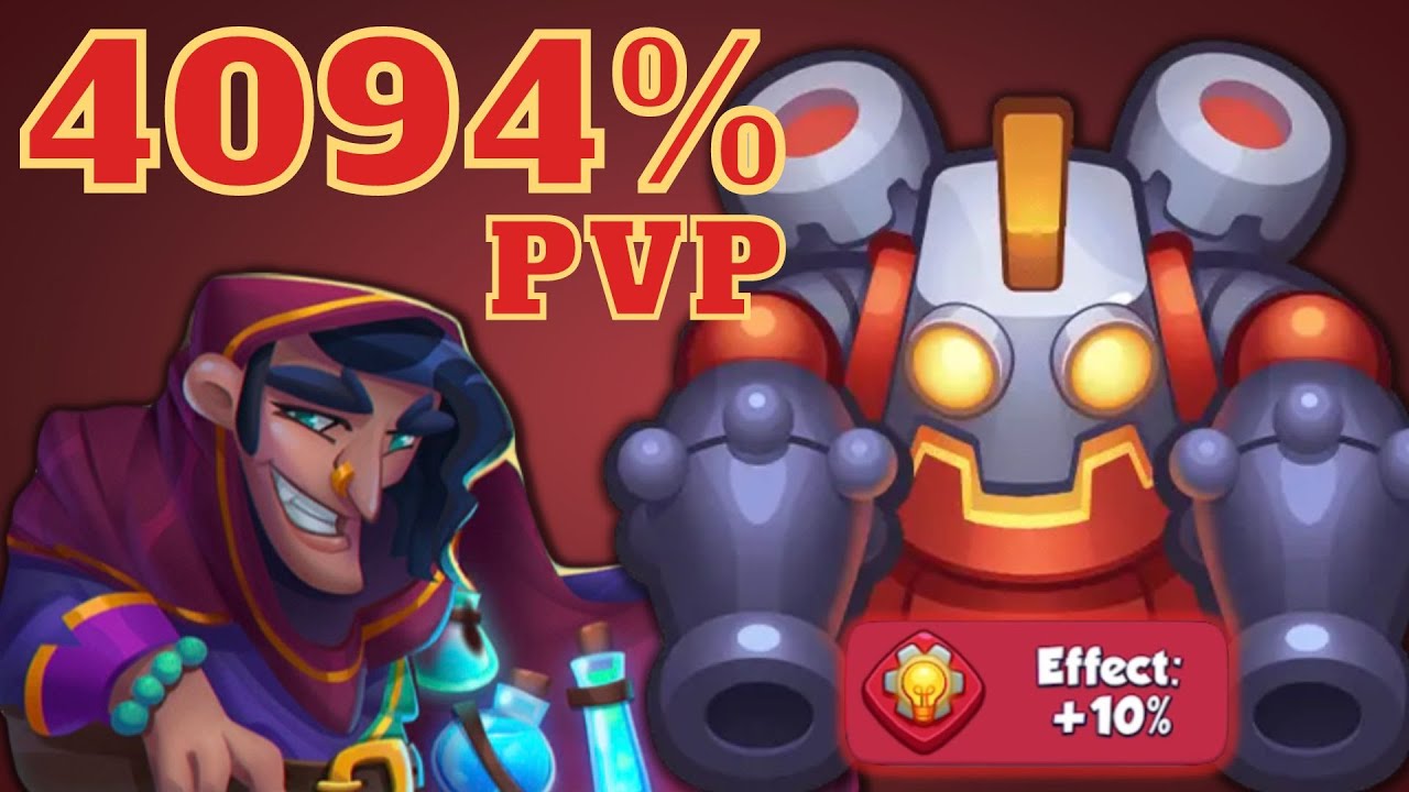 MAX lvl Robot + Hero Trickster (4,095% Crit) VS MAX lvl Cultist | pvp - Rush Royale