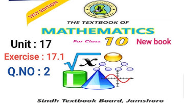 #Maths Class 10 | Unit 17 | Exercise 17.1 Q:2 | Sindh textbook board