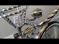 twisted lowrider bike new headlight and new gold spring