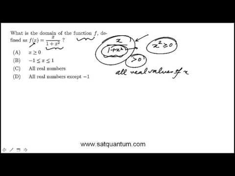 Functions and domain: Revised SAT math practice question