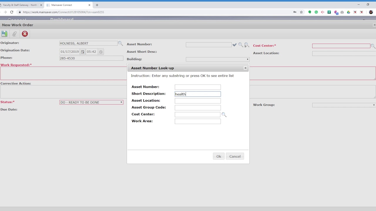 How to Make a work order Mainsaver Conn - YouTube