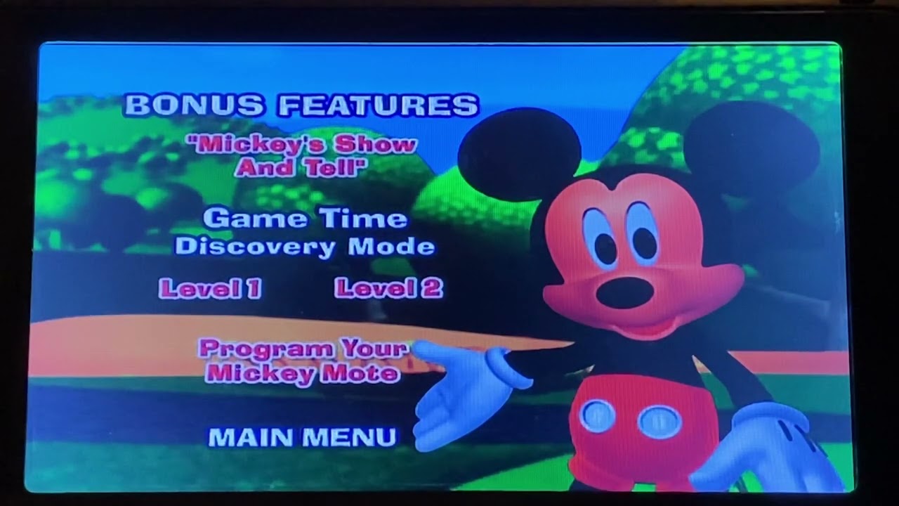 mickey mouse clubhouse dvd menu