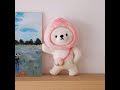 A0096 cartoon cute naughty snow damon bear wool felting toy doll wool felt poked kitting