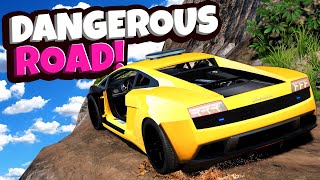 Surviving the Most DANGEROUS Road in RANDOM PARTS CARS in BeamNG Drive Mods!