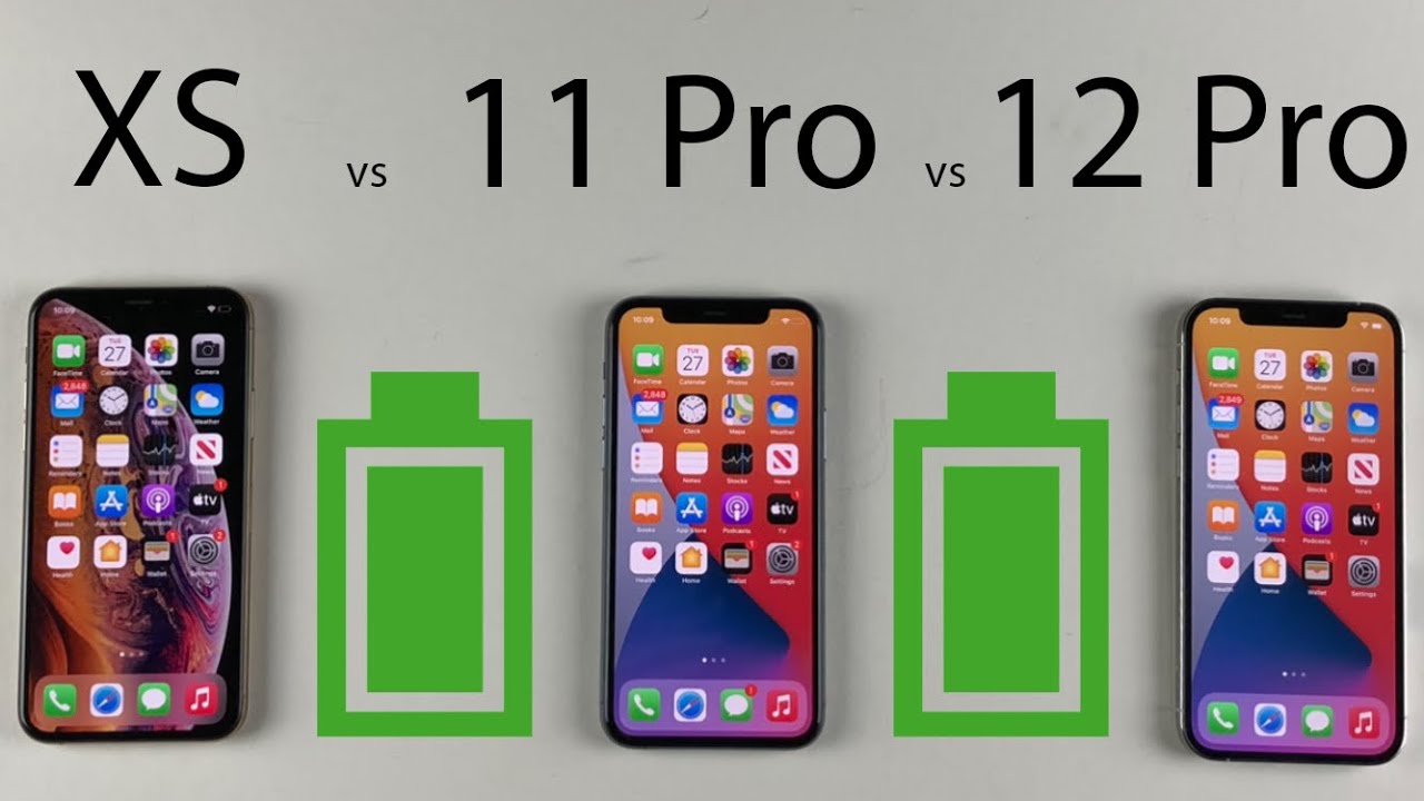 iPhone 12 Pro vs 11 Pro vs XS Battery Life DRAIN Test - YouTube