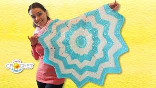 Classic Round Ripple Crochet Baby Blanket - Sunburst Pattern