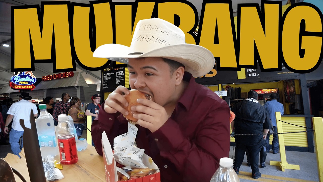 BENJY CHAVEZ TRILLBURGER MUKBANG | TRYING TRILLBURGER FOR THE FIRST TIME AT THE HOUSTON RODEO!