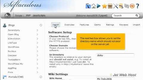 How to install DokuWiki from Softaculous