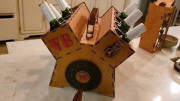 8 Cylinder Laser Cut Engine Beer Caddy Demonstration - 2 June 2025