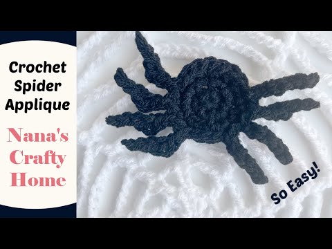 Small Crochet Spider Applique free crochet pattern Beginner Friendly! -  YouTube
