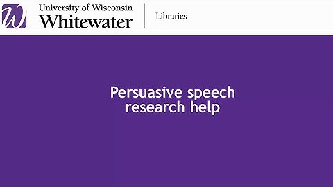 Persuasive speech research help -- COMM 110