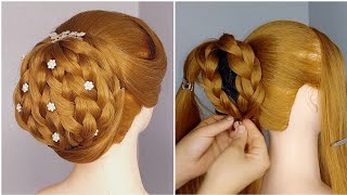 A luxurious hairstyle for festivals and weddings. An amazing and easy hairstyle for beginners