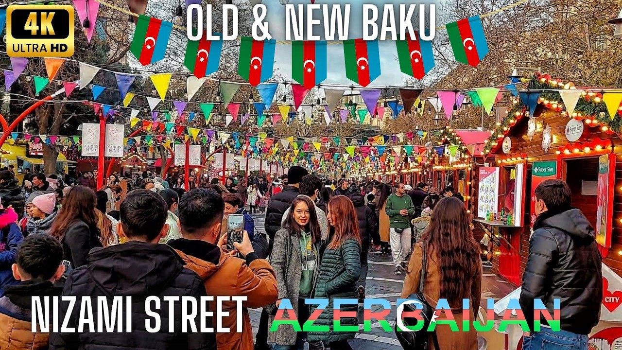 Baku, Azerbaijan - Walking Tour | Old  New Baku | 4K
