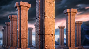 Stylized pillar modeling in Blender Timelapse.