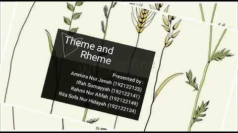 Theme and Rheme | Foundation of Function Grammar