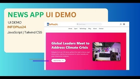 News App UI Demo with JavaScript and Tailwindcss