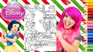 Coloring Snow White Christmas Disney Princess Coloring Page Prismacolor Pencils | KiMMi THE CLOWN