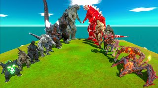 TEAM GODZILLA vs TITAN Monster - Evolution of Godzilla Size Comparison - Animal Revolt Battle