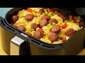 Air Fryer And Stove Top Sweet Corn, Sausage, Egg Stir Fry: Quick And Easy Recipe For Breakfast Lunch