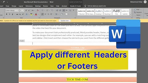 How to Set different Headers or Footers in Word