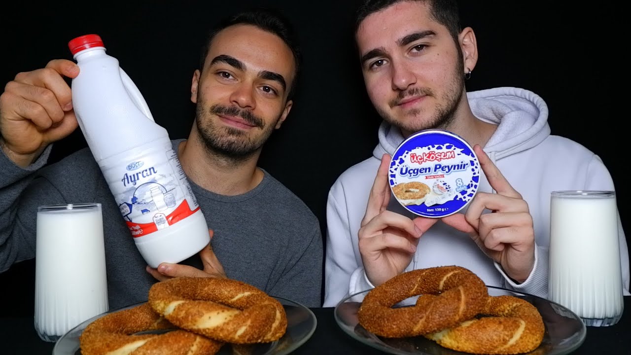 АСМР |🥯СИМИТ, АЙРАН И ТРЕУГОЛЬНИК СЫР МУКБАНГ | Интересный турецкий ASMR