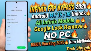 Infinix FRP Bypass 2026 | All Models Google Account Unlock Android 14/15/16 (No PC)