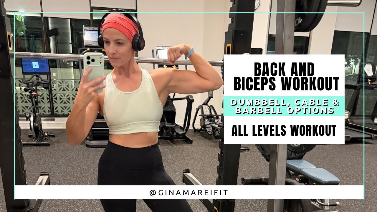 Тренировка спины и бицепсов для женщин | Силовые тренировки в квартире (гантели, штанги и тросы)