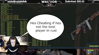 Warrior Rust calls me a CHEATER (ON STREAM) - defending dome locked crate