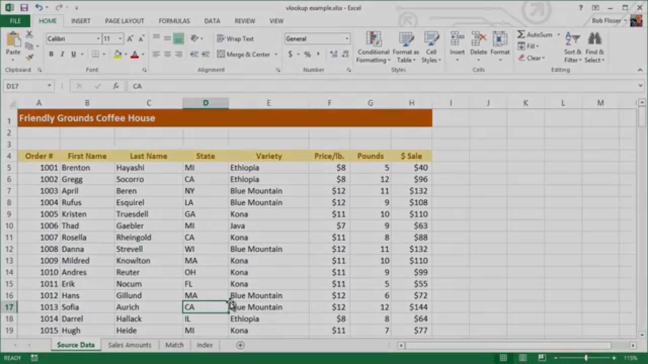 How To Extract Data From A Spreadsheet Using Vlookup, Match And Index