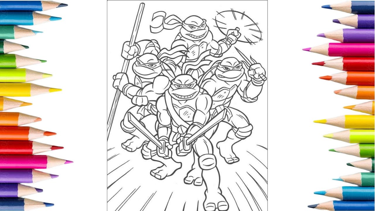 teenage mutant ninja turtles | TMNT | coloring pages | ncs music - YouTube